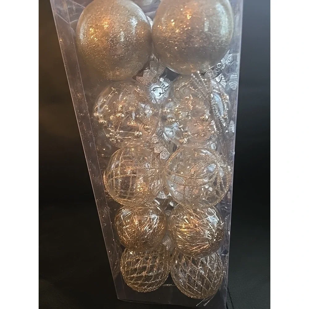 Clear Plastic Christmas Ball Ornaments, 30Ct‎ 2.36 Inch Silver Balls for Tree